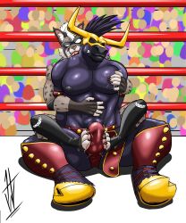 abs absurd_res anthro arena arms_around_another arms_around_partner arms_around_torso arms_around_waist aroused aroused_by_another aroused_face aroused_male aroused_smile balls_outline barazoku bedroom_eyes being_watched belly_pat belly_rub biceps big_bulge big_muscles big_pecs black_clothing black_fingerless_gloves black_footwear black_gloves black_handwear black_mask black_socks blue_body blue_hair blue_skin bovid bovine briefs bulge bulge_grab bulge_rubbing cattle cheetah chest_fondling chest_grab claws clenched_teeth clothed clothed_sex clothing competition crowd crowd_watching defeat defeat_sex defeated detailed_bulge dominant dominant_anthro dominant_male domination/submission duo erection erection_under_clothing erection_under_underwear eyes_closed feet felid feline fighting_ring fingerless_gloves flirting flirting_look fondling_belly fondling_bulge foot_fetish foot_on_bulge foot_play footjob footjob_through_clothing footwear fur genital_outline gloves grabbing_abs grabbing_another grabbing_from_behind grabbing_nipple grabbing_partner grappling grey_body grey_fur grope group hair handwear hi_res hikaridraws hikaristar_art holding_another holding_belly holding_bulge holding_chest holding_erection holding_from_behind holding_nipple holding_partner holding_pec hooves hybrid imminent_orgasm larger_anthro larger_male licking looking_at_another looking_pleasured lucha_libre_mask luchador male male/male mammal manhandling manly markings mask masked_male mohawk muscular muscular_anthro muscular_arms muscular_male muscular_thighs narrowed_eyes neck_lick nipple_fetish nipple_grab nipple_play nipples pantherine pec_fetish pec_grab pec_play pecs penis_outline public public_sex red_briefs red_clothing red_underwear roughhousing rubbing_chest secretly_loves_it seduced seductive sex sexual_competition sexual_fight shoulder_lick size_difference smaller_anthro smaller_male snow_leopard socks sports_mask sportswear spots spotted_body spotted_fur spotted_markings spread_legs spreading squeezing_bulge stadium stroking_chest submissive submissive_anthro submissive_male taunting taunting_partner teasing teasing_partner teeth tenting thick_arms thick_thighs tongue tongue_out tough_guy ty_(tybern) underwear voyeur wearing_mask white_body white_fur wrestler wrestler_costume wrestlers wrestling wrestling_briefs wrestling_clothing wrestling_mask wrestling_match wrestling_outfit yellow_clothing yellow_mask