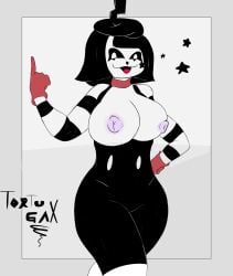 breasts breasts_out chuchu_(derpixon) curvy curvy_figure derpixon fan_character fanart female looking_at_viewer mime mime_and_dash mime_girl nipples pose thicc thick_thighs