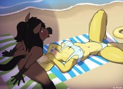 animal_genitalia animal_penis anthro avioylin beach beach_towel big_breasts bikini bikini_bottom blush bodily_fluids breasts brown_body clothing cobra cum cum_on_face deep_throat duo equid equine equine_genitalia equine_penis erection female femboy flared_penis genital_fluids genitals hair hi_res high-angle_view horse long_hair long_tail lying male male/female mammal neck_bulge neck_grab nipple_outline nude on_back open_mouth oral oral_penetration penetration penis rear_view reptile sand scalie sea sex slim snake snake_hood swimwear tail thick_thighs towel two-piece_swimsuit water wave yellow_body