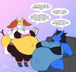 bbw big_breasts braixen breasts chocend female furry huge_breasts lucario milf overweight pokemon pokemon_(species) pregnant ready_to_pop tagme thick_thighs weight_gain wide_hips