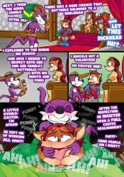 2026 absurd_res alicia_acorn anal anal_penetration anthro anthro_on_anthro anthro_penetrated anthro_penetrating anthro_penetrating_anthro archie_comics bed belly belt belt_buckle big_nose black_nose blue_clothing blue_eyes blue_jacket blue_topwear blue_vest blush bodily_fluids brown_belt brown_body brown_clothing brown_fur brown_gloves brown_handwear brown_hat brown_headwear buckle cape castle chipmunk clenched_teeth clothed clothed_anthro clothed_female clothing comic detective dialogue dipodid drooling duo elias_acorn english_text fang_the_hunter fangs fedora female finger_in_mouth fish_hooking fully_clothed fully_clothed_anthro fully_clothed_female fur furniture genitals gloves ground_squirrel group hair handwear hat headgear headwear hi_res holding_mouth_open hybrid inspection jacket jerboa king male male/male mammal multicolored_body multicolored_fur multiple_scenes onomatopoeia open_clothing open_jacket open_jacket_vest open_mouth open_topwear open_vest penetration penis pink_tongue princess purple_body purple_eyes purple_fur queen red_clothing red_gloves red_hair red_handwear rodent royal_dress royalty saliva sally_acorn sciurid sega sex sonic_the_hedgehog_(archie) sonic_the_hedgehog_(comics) sonic_the_hedgehog_(series) sound_effects sweat sweaty_head tan_body tan_fur tan_inner_ear tan_mouth teeth text tinydevilhorns tongue topwear tree_squirrel vest white_belly white_body white_fur white_mouth