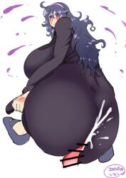 2017 @_@ ass assjob big_ass big_breasts buttjob cum dress hex_maniac looking_at_viewer looking_back nintendo niwatora pokemon pokemon_xy sideboob signature