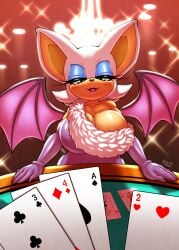 big_breasts casino dress elegant_dress hyper_breasts looking_at_viewer michiyoshi rouge_the_bat sonic_(series)