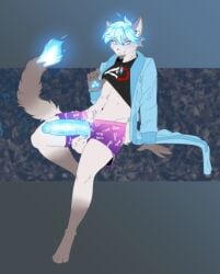 5_fingers anthro big_penis biped domestic_cat felid feline felis fingers fire flaming_hair flaming_tail fur genitals glans hi_res huge_penis humanoid_genitalia humanoid_penis male mammal munkeesgomu penis pseudo_hair solo tail vein veiny_penis