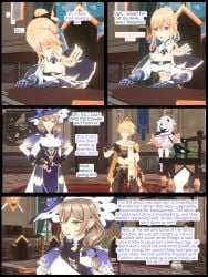 aether_(genshin_impact) jean_gunnhildr lisa_(genshin_impact) paimon_(genshin_impact) pine_nsfw