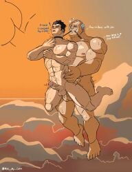 anal anal_penetration anal_sex bara conquest_(invincible) daddy dilf dubious_consent erect_while_penetrated flying gay gilf invincible invincible_(tv_series) male male_only mark_grayson muscular muscular_male