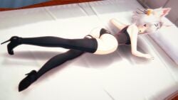 1girls 3d 3d_(artwork) 3d_render ass bed bedroom big_ass big_butt breasts butt cat_ears cat_girl catgirl clothed crossed_legs female female_focus female_only filian filian_(vtuber) gerwazy high_heels hips indie_virtual_youtuber koikatsu laying_down laying_on_bed laying_on_stomach leotard purple_eyes rindo_(vrchat) smiling smiling_at_viewer streamer tagme thicc_thighs thigh_highs thighhighs thighs virtual_youtuber vtuber white_hair