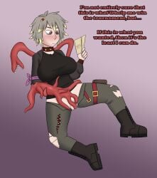1girls blind blush blushing blushing_female blushing_profusely body_horror delinquent emo female female_focus female_masturbation female_only filler_shmazman four(ryu34) fully_clothed instructions masturbation monster monster_girl monster_sex parasite punk punk_girl tentacle tentacle_in_pussy tentacle_penetration tentacle_sex touching_pussy touching_self