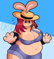anthro big_belly big_breasts bunny bunny_girl chubby chubby_belly chubby_female daisykitty96 female shorts thighs