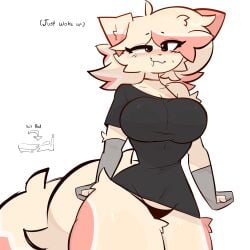anthro beige_fur blush breasts drooling merricuwu panties sleepy