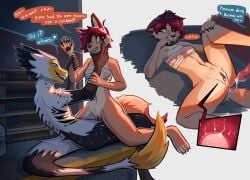 2026 4_toes 5_fingers animal_genitalia animal_penis anthro anthro_on_anthro anthro_penetrated anthro_penetrating anthro_penetrating_anthro areola arm_grab biped blush bodily_fluids breasts butt canid canine canis chest_wraps claws clenched_teeth clitoral_hood clitoris condom_refusal countershade_torso countershading cum cum_from_vagina cum_in_vagina cum_inside cutaway deinonychus dialogue digital_drawing_(artwork) digital_media_(artwork) dinosaur dipstick_tail dipstick_toes dominant dominant_anthro dominant_male dromaeosaurid duo ears_down enginetrap english_text erection fangs feathered_dinosaur feathered_scalie feathers feet female female_on_anthro female_penetrated finger_claws fingers front_view fur genital_fluids genitals hair hand_on_face handpaw heart_after_text heart_symbol hi_res humanoid_genitalia humanoid_vulva impregnation inside interspecies jackal lying male male/female male_on_anthro male_penetrating male_penetrating_female mammal markings navel nipple_slip nipples nude nude_anthro nude_female nude_male on_back on_ground ovum partially_clothed_anthro partially_clothed_female paws penetration penile penile_penetration penis penis_in_vagina pivoted_ears prehistoric_species prostitution questionable_consent reptile saurischian scalie sex shoulder_blades slim_female small_breasts smile snout spread_legs spreading submissive submissive_anthro submissive_female syl_(enginetrap) tail tail_markings teeth text theropod toe_claws toes vaginal vaginal_penetration vulva wraps yskra