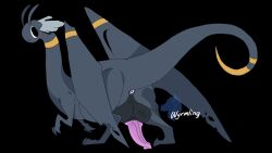 16:9 animal_genitalia animal_penis antennae_(anatomy) anus balls big_balls biped bipedal_feral black_background blue_body blush butt claws digital_drawing_(artwork) digital_media_(artwork) dragon erection european_mythology feral frill_(anatomy) genitals hi_res hisone_to_masotan looking_at_viewer male masotan membrane_(anatomy) membranous_wings mythological_creature mythological_scalie mythology organic_transformed_flyer penis presenting presenting_hindquarters scalie signature simple_background solo tail vein western_dragon widescreen wings wyrmling_(artist) yellow_body
