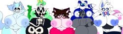absurd_res anthro areola arm_tuft big_areola big_breasts blush bone breasts canid canine canis chest_tuft crown dizzy_(lord_shad) domestic_cat elbow_tuft facial_tuft felid feline felis female fleece_(ggilnsfw) fluffy_thighs generation_5_pokemon generation_6_pokemon genitals ghost group hair headgear hi_res huge_breasts huge_thighs hyper hyper_breasts hyper_thighs imminent_fart lord_shad lucia_(lord_shad) machine mammal meowstic mismatched_sexual_dimorphism nintendo nipples nude pearl_(ggilnsfw) pokemon pokemon_(species) pokemorph robot serperior shad_(lord_shad) skull slate_(ggilnsfw) slime_(slime_rancher) slime_rancher spirit tabby_cat tabby_slime tail thick_thighs tuft vulva wolf