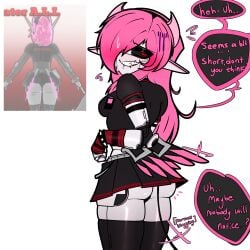 ali_(cute_deth) artist_self-insert artist_upload awkward awkward_smile blushing blushing_at_viewer cute_deth digital_drawing_(artwork) digital_media_(artwork) easy_access emo_girl emo_hair english english_text exposed_ass hair_over_one_eye machine machine_girl mechanical_wings petite petite_female pink_hair red_eyes robot robot_girl robot_humanoid self_insert self_upload short_skirt slashco slim slim_waist small_butt succubus_horns succubus_wings usb_tail vrchat