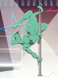 abs anthro anti_dev ass balls chameleon fur furry furry_only leon_powalski male_only muscles nipples nude pecs reptile scalie star_fox stripper stripper_pole