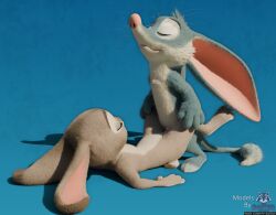 3d_(artwork) absurd_res anthro bandicoot big_ears bilby bilby_(dreamworks) blender_(artwork) blue_background blue_body blue_fur countershading crossover digital_media_(artwork) disney duo english_text european_rabbit eyes_closed female fur genitals grey_body grey_fur hi_res judy_hopps lagomorph larrikins leporid long_ears lying male male/female mammal marsupial on_back oryctolagus penetration penile penile_penetration penis perry_(bilby) pink_nose pink_penis rabbit rasterraccoon sex simple_background smile spread_legs spreading standing text watermark whiskers zootopia