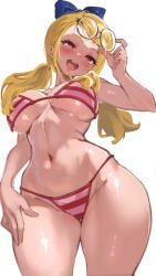1girls areolae bikini blonde_hair blue_eyes female female_only life_is_pi nipples nude shantae shantae_and_the_pirate's_curse solo tagme thick_thighs twitch_(shantae)