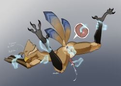 anal anal_penetration anthro anus apalis_(zerohours) avian avian_feet backsack balls beak begging bird bodily_fluids brown_body cum cumshot dialogue disembodied_hand ejaculation english_text eyes_closed falcon falconid feather_hair feathers genital_fluids genitals ghost_hand ghost_sex hi_res internal kestrel lifted male nude open_beak open_mouth orgasm penetration penis_squeeze prostate_stimulation pseudo_hair shaking simple_background spread_legs spreading tail tail_feathers text tongue tongue_out trembling zerohours