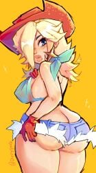 1girls ass breasts dippygoob female female_focus female_only large_ass large_breasts light-skinned_female light_skin looking_at_viewer mario_(series) princess_rosalina solo thick_thighs thighs wide_hips