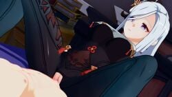 clothed_sex genshin_impact ride shenhe_(genshin_impact)