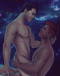2boys abs bioware gay gay_sex gil_brodie ginger ginger_hair male male/male male_only mass_effect mass_effect_andromeda scott_ryder sitting sitting_on_lap tan tan_body tan_skin