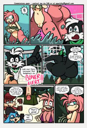 2026 absurd_res amy_rose archie_comics balls beach big_breasts big_butt big_penis bikini black_balls black_body black_fur blue_eyes blush blush_lines breasts brown_body brown_fur butt cellphone clothing comic dialogue electronics embarrassed english_text erection eulipotyphlan fur genitals geoffrey_st._john green_eyes green_handkerchief green_kerchief grossed_out group hair hand_motion handkerchief hedgehog hi_res holding_cellphone holding_object holding_phone holding_smartphone huge_breasts humiliation karma kelp kerchief lagomorph lake leporid looking_back mammal mephitid multiple_scenes net nude nude_anthro nude_female nude_male penis phone pink_body pink_fur pink_hair pink_quills quills_(anatomy) rabbit rodent sciurid sega skunk smartphone smile smirk sonic_the_hedgehog_(archie) sonic_the_hedgehog_(comics) sonic_the_hedgehog_(series) speech_bubble sqootshy swimwear tan_penis teasing tent text tree_squirrel two-piece_swimsuit url volleyball_net vulva white_body white_fur white_hair