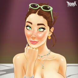 asian beautiful bun glasses green green_eyes hair_bun hot jade plump_lips princess royal sexy shades