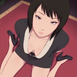 1girls ai_generated black_hair naruto_(series) shizune short_hair tagme