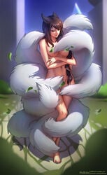 ahri breasts cleavage female female_only feversea league_of_legends nude polkin solo