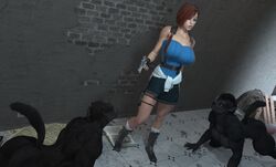 3d futanari huge_breasts huge_cock intersex jill_valentine joos3dart muscle muscles muscular resident_evil shewolves virus