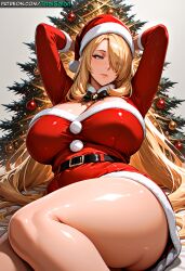 1girls ai_assisted ai_generated big_ass big_breasts blonde_female blonde_hair breasts christmas christmas_clothing christmas_decorations christmas_hat christmas_headwear christmas_outfit christmas_tree chromatic_abberation curvaceous curvaceous_body curvaceous_female curvaceous_figure curves curvy curvy_body curvy_female curvy_figure curvy_hips cynthia_(pokemon) eyebrows eyelashes eyeliner femal female focus_on_thighs girl gradient_background grey_background grey_eyes hands_behind_head hi_res high_resolution highres hires huge_ass huge_breasts indoors large_ass large_breasts light-skinned_female long_hair patreon patreon_username pokemon pose santa_costume santa_dress santa_hat sexually_suggestive sfw simple_background sitting stable_diffusion tagme thaisalon thick thick_thighs thighs voluptuous voluptuous_body voluptuous_female watermark