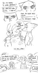 2016 absurd_res alec8ter anthro black_and_white blush buckteeth canine clothed clothing comic competition controller cum cum_on_face dialogue dildo_under_clothes disney duo ears_down embarrassed english_text female fox hi_res hidden_vibrator humor judy_hopps lagomorph male mammal monochrome necktie nick_wilde open_mouth orgasm panties police_badge police_uniform pussy_juice rabbit remote_control sex_toy signature smile speech_bubble teeth text underwear uniform vibrator vibrator_under_clothes zootopia