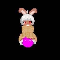 2d 2d_animation animated anthro bit-maki buckteeth colored_hair cowgirl_position cute gif loop pixel_animation pixel_art rabbit_girl red_eyes sex tagme white_hair