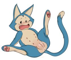 2017 anus blush dragon_ball female feral fur mammal nipples open_mouth presenting presenting_anus presenting_pussy puar pussy rule_63 simple_background solo source_request spread_legs spreading unknown_artist white_background