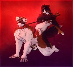 2023 anal animal_genitalia ankle_tuft anthro arm_tuft belly belly_tuft bernese_mountain_dog black_body black_fur black_pawpads black_penis bondage brown_markings bulldog_harness calf_tuft canid canine canis chastity_cage chastity_device chest_harness chest_tuft chin_tuft claws clothing collar dipstick_tail doggy_style domestic_dog duo elbow_tuft eye_contact eyebrows facial_hair facial_tuft floppy_ears fluffy_arms fluffy_shoulders folded_ears from_behind_position fur genitals gradient_background gus_(itmeporps) harness hat headgear headwear hi_res hunting_dog interkos jack_russell_terrier leash leash_pull leashed_collar leather leather_daddy leather_harness leather_hat leather_headgear leather_headwear leg_tuft looking_at_another male mammal markings molosser mountain_dog moustache muscular muscular_anthro muscular_bottom muscular_male muzzle_(object) nipples pawpads penis petplay pink_nipples pubes puppyplay purple_background red_background red_collar roleplay sex sheath short_tail simple_background smile swiss_mountain_dog tail tail_markings terrier thick_eyebrows tuft white_belly white_body white_claws white_fingers white_fur white_tail_tip wrist_tuft