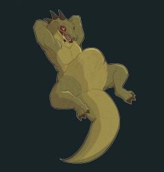 anthro belly crocodile crocodilian fully_inside green_body hands_behind_head hi_res ikaro lizard male male/male male_pred open_mouth reptile scalie solo teeth vore vore_belly wallace yellow_eyes