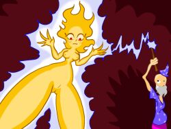 flame flaming_hair gerbillo_aea original_character thick_thighs