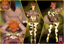 3d 3d_(artwork) amputee body_modification bondage brainwashed brainwashing cow_ears cow_girl cow_print high_heels hypnosis ibex-cg ibex_(company) lactating lactation lactoselass_(ibex) marvel marvel_rivals milk mind_break mind_control modification mutilation squirrel_girl_(marvel) transformation