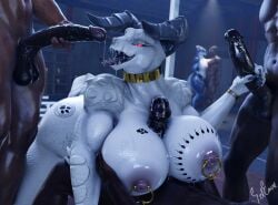 3d 3d_(artwork) albino_deathclaw anthro balls big_balls big_breasts big_penis bodily_fluids breast_play breasts brown_body brown_penis brown_skin cum curvy_figure dark-skinned_male dark_body dark_penis dark_skin deathclaw detailed_background digital_media_(artwork) erection faceless_character faceless_female faceless_male facial_piercing fallout fellatio female female_deathclaw foursome genital_fluids genitals grey_body group group_sex handjob hi_res horn huge_breasts huge_cock human human_on_anthro interspecies looking_pleasured male male/female male_human/female_anthro male_human/female_monster mammal marine masturbation microsoft mommyclaw_(vulgarvictor) monster muscular muscular_anthro muscular_female muscular_male nipple_piercing nipples non-mammal_nipples nose_piercing nude open_mouth open_smile oral penile penile_masturbation penis piercing precum qos qos_tattoo queen_of_spades queen_of_spades_symbol saliva scalie schwarzelencre sex smile standing sweat tag_your_shit tattoo tattoos thick_thighs titjob tongue tongue_out vein veiny_penis voluptuous voluptuous_anthro voluptuous_female white_body yellow_eyes