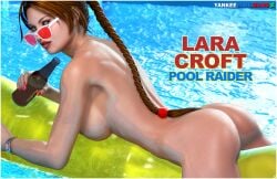 1girls 3d ass big_breasts braid breasts brown_eyes brown_hair bubble_butt busty female female_focus female_only hourglass_figure lara_croft lara_croft_(classic) long_hair makeup nude nude_female nudity pinup pinup_pose pool poolside sideboob tagme tomb_raider tomb_raider_(classic) wide_hips yankeebluejeans