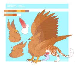 2017 aurys avian balls barbed_penis beak claws feathered_wings feathers feral fluffy fur gryphon hhazard hi_res male male_only penis simple_background solo wings