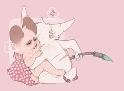 anthro axe battle_axe duo fur furry kled league_of_legends male melee_weapon nude open_mouth pillow riot_games scar sex simple_background teemo thefallenstarchild weapon white_fur yaoi yordle