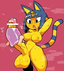 2022 ambiguous_gender animal_crossing ankha_(animal_crossing) anthro anthro_focus areola balls bangs big_balls big_breasts big_penis blue_ears blue_hair blush blush_lines bob_cut bodily_fluids breasts censor_bar crap-man digital_drawing_(artwork) digital_media_(artwork) domestic_cat felid feline felis front_view genitals glans gynomorph gynomorph/ambiguous gynomorph_anthro gynomorph_focus hair hands_behind_head hi_res huge_balls huge_breasts huge_cock human hyper hyper_balls hyper_genitalia hyper_penis intersex intersex/ambiguous intersex_anthro intersex_focus interspecies mammal navel nintendo nipples noseless nude nude_gynomorph nude_intersex open_mouth penetrable_sex_toy penile penis portrait sex sex_toy simple_background small_waist solo solo_focus sweat sweaty_balls sweaty_body sweaty_genitalia sweaty_legs sweaty_thighs three-quarter_portrait uraeus vein veiny_penis villager_(animal_crossing) yellow_areola yellow_balls yellow_body yellow_inner_ear yellow_nipples yellow_penis