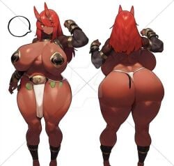 1girls ai_generated ass big_ass big_breasts breasts fundoshi huge_ass huge_breasts huitzer loincloth