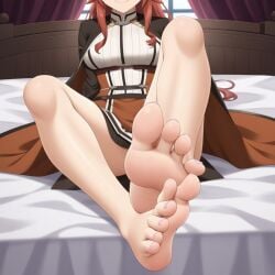 ai_generated eris_greyrat feet foot_fetish foot_focus mushoku_tensei