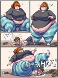 1boy 1girls ai_generated bbw crushing fat_ass squashing ssbbw stacey_(trinity-fate62)