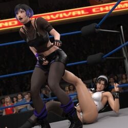 2girls big_ass catfight cbt female female_only gcb kazama_jun kicking kicking_crotch milf reina_mishima ryona tekken tekken_8 thick_thighs yuri