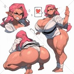 1girls ai_generated ass big_ass big_breasts breasts fundoshi huge_ass huge_breasts huitzer