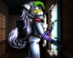 3d 4k animatronic anthro blue_sky disboi215 facepaint female female_only five_nights_at_freddy's five_nights_at_freddy's:_security_breach five_nights_at_freddy's_4 fnaf furry glowing_eyes green_hair hallway highres humanoid lipstick looking_at_viewer modelling naked naked_female nude nude_female photoshoot pink_nipples purple_lipstick red_shoulder_pads robot roxanne_wolf_(fnaf) sexy_pose sfm sharp_claws sharp_teeth shoulder_pads silver_body silver_hair source_filmmaker spiked_belt spiked_bracelet spiked_collar sunlight_through_window window wolf wolf_ears wolf_girl wolf_tail yellow_eyes