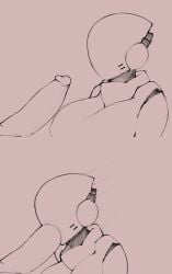 android artist_request blowjob breasts female haydee haydee_(game) humanoid_penis male oral penis robot sketch